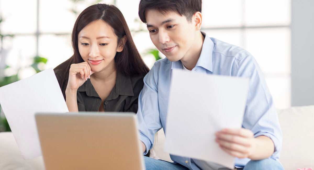 Young couple preparing for RRSP season